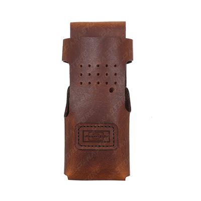 LEATHER RADIO POUCH TAN