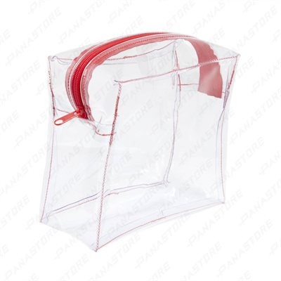 RED ZIP BOX POUCH (LARGE)